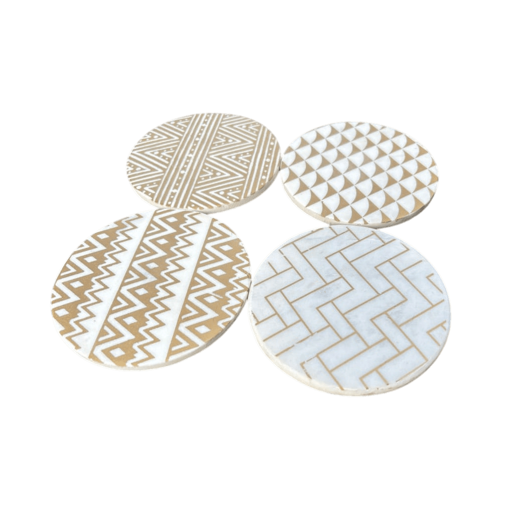 MARBLE PRINTED COASTER ROUND SHAPE (POLISH)